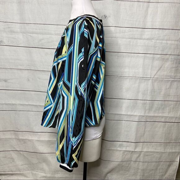 bisou bisou large womens geometric retro 70s top - Picture 3 of 6